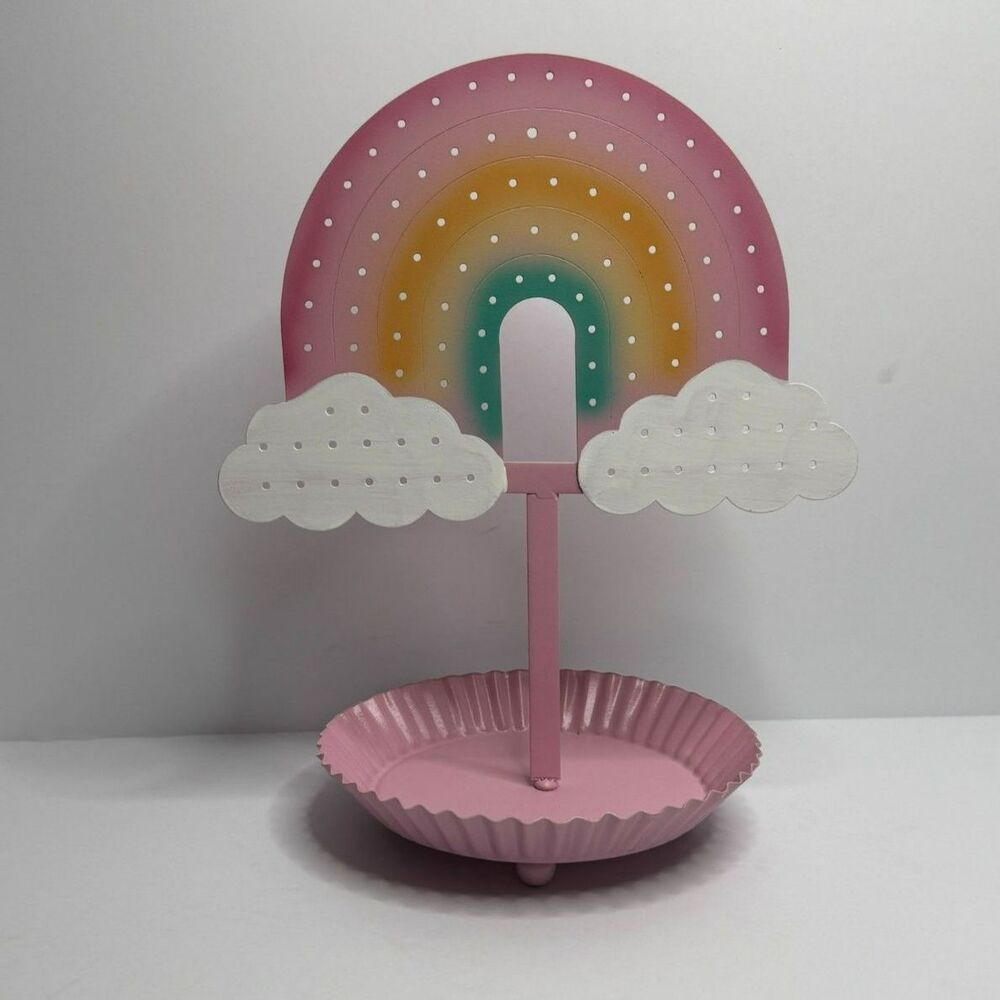 Pink Rainbow Metal Jewelry Holder